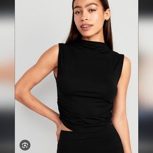 Old Navy Fitted Mock Neck Ruched Tank - Size Medium